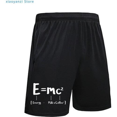 Funny Math Energy Equal Milk Add Square Coffee Theory of Relativity Design men shorts sportswear pants joggers shorts