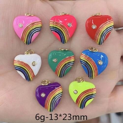NEW Charm Colorful Bohemian Boho Heart Diy Pendant Charms for Necklace Bracelet Earrings Charms for Jewelry Making