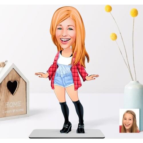 Personalized Women 'S Caricature Of Wooden trinket-4