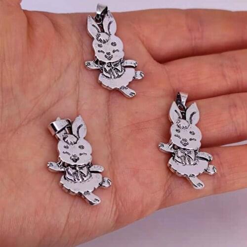 50 pcs new dancing rabbit pendant charm cute rabbit charms for women man Accessories