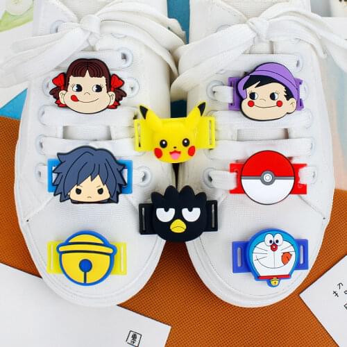 Student Shoelace Accessories Cartoon Shoe Buckle Decoration Cute Kids Fashion Pikachu Removable Soft Plastic Decorative Buckle