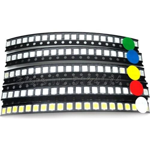 5colors*20 SMD LED 0402/1005 0603/1608 0805/2012 1206/3216 1210/3528 5050 5730 red/yellow/blue/green/white light-emitting diode