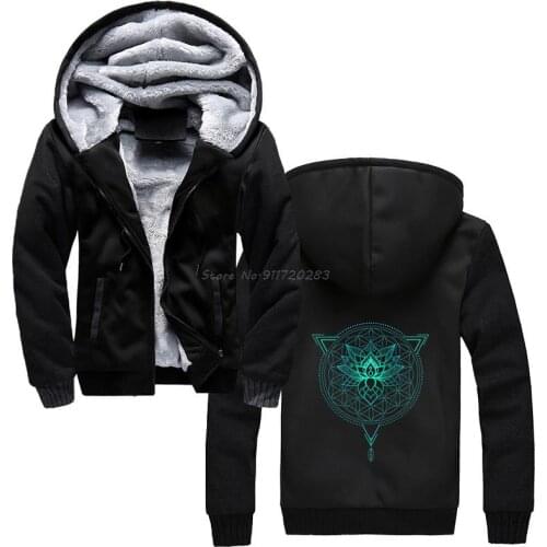 Geometric Triangle Lotus Flower Of Life Mandala Cool Symbol Hoodie Unisex Men Hoodies Winter Thick Hooded Sweatshirt Streetwear
