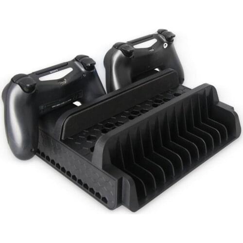 For PS4/PS4 Slim/PS4 Pro Vertical Stand with Cooling Fan Dual Controller Charger Charging Station For SONY Playstation 4 Cooler