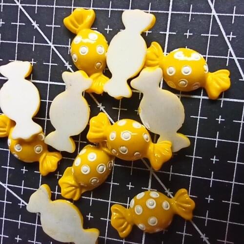 1pcs/lot resin flat back yellow dot candy 21mm simulation of food Cabochon Scrapbook DIY phone decoration