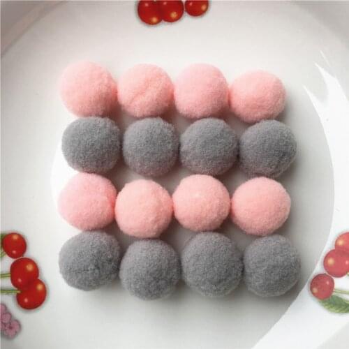 100pcs/Pack 25mm Pompon Mix Pink/grey Pompom Fur Craft DIY Soft Pom Poms Balls Wedding/Home Decor Glue On Cloth Toys Accessories