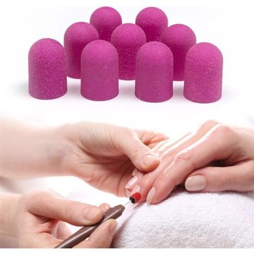 20pcs 10*15/13*19 Ceramic Nail Drill Bit Nail Sanding Caps With Rubber Gel Remover Pedicure Cuticle Bit Nail Accessories