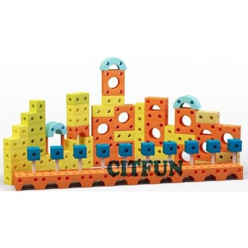 Kids brain development DIY EVA small block soft foam block constriction game set