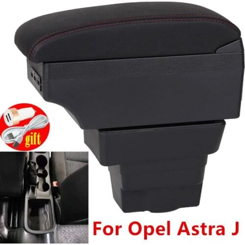 For Opel Astra Armrest Box For Opel Astra J Car Central Armrest Storage Box modification accessories USB Easy to install