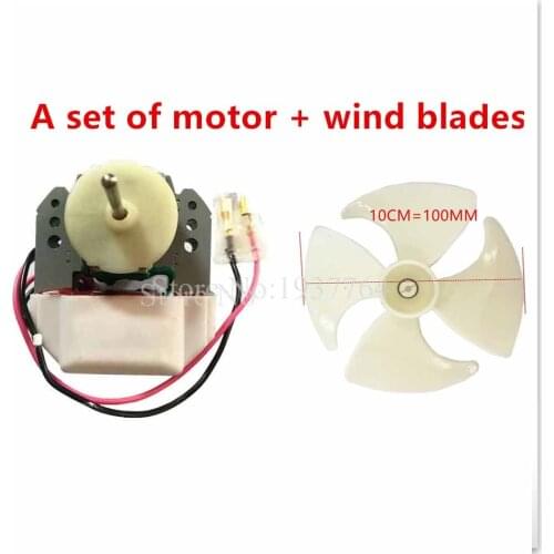 New good working for refrigerator fan Motor 220V 6.5W YZF-1-6.5-R cooling fan motor A set of motor + wind blades 1pcs
