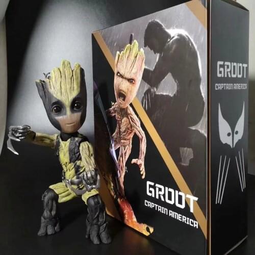 Marvel Guardians of The Galaxy Groot Cosplay Wolverine Avengers Cute Baby Tree Man Joints Moveable BJD Action Figure Toys