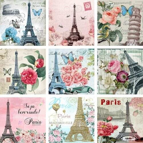 Evershine Diamond Painting Scenery Full Square Cross Stitch Eiffel Tower Embroidery Sale Mosaic Rhinestones Home Decoration Gift