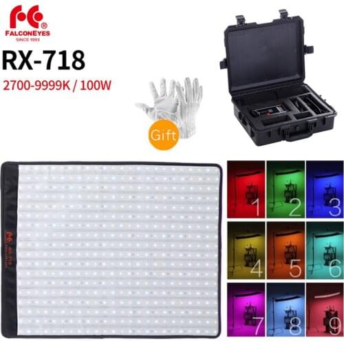 Falcon Eyes Roll-Flex Series RX-718 100W RGB 2700-9999K Portable LED Photo Light with DMX 648pcs Flexible Photography Safety Box