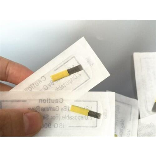 500pcs Double 15pin Microblading Needles for tattoo Permanent Makeup Manual Eyebrow Blade For 3D Embroidery Tattoo Pen Machine