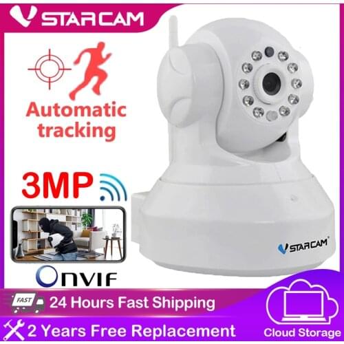 Vstarcam New 3MP IP Camera Auto Tracking Wifi Surveillance Security Camera IR Night Vision PTZ App Mobile View Audio Talk C25S