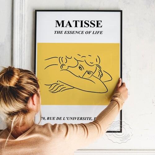 Henri Matisse Print Poster, The Essence Of Life Line Art Painting, Matisse Woman Sketch Classy Touch Home Decor Wall Stickers