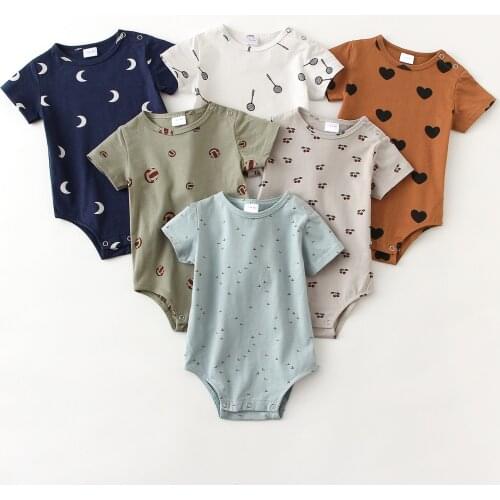 Newborn Jumpsuit Cute Infant One-piece Onesie Newborn Baby Girl Clothes Baby Boys and Girls Cotton Baby Short Sleeve Rompers
