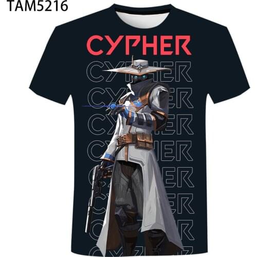 Valorant Summer Mens / Womens Short Sleeve T-Shirt 3D Anime Game Boys / Girls Street Trend Childrens Fashion Breathable Top