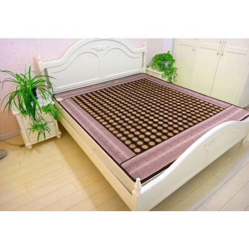 Healthcare tourmaline thermal jade heating mattress electric korea heating massage jade mattress body care Free Gift eye cover
