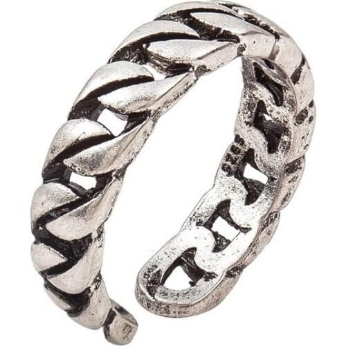 Fashion Hollow Shaped Chain Open Rings Simple Geometrical Twisted Ring for Women Statement Ring Trendy Jewelry Wholesale