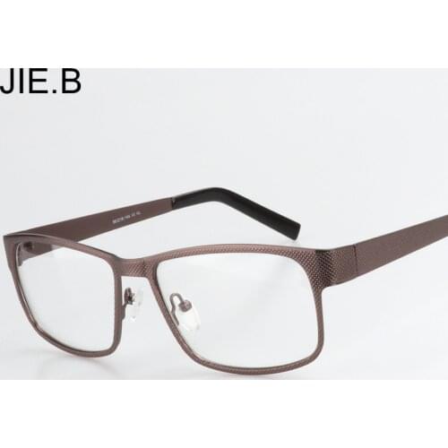 JIE.B Fashion Business Square Glasses Women Men Eyeglasses Frame With Clear Lens Vintage Optic Myopia Frames Brown Spectacles