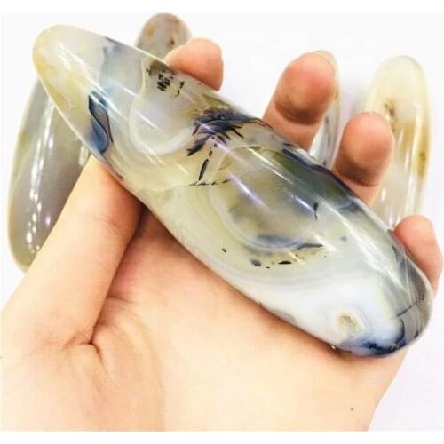 MOKAGY 100MM-120MM Natural Polished Agate Quartz Crystal Massage Wand for Healing 1pc