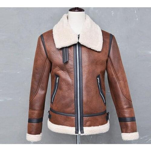 2020 Vintage Leather Jacket Mens Motorcycle Jacket Brown Jaqueta Masculina Casual Streetwear Winter Coat Trench Coat