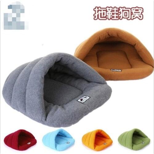 Soft polar fleece dog beds Winter Warm Pet Heated Mat Small Dog Puppy Kennel House for Cats Sleeping Bag Nest Cave Bed