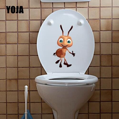 YOJA 11.6X22.4CM Creative Beroom Home Decor Wall Sticker Toilet Decal Cute Cartoon Ants T5-1410