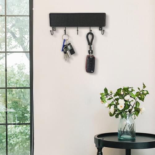 Hook Wall Hanger Mounted Hooks Key Holder for Door Coat Clothes Hanging Home Organizer Keys Rack with Screws Decorative Crochet