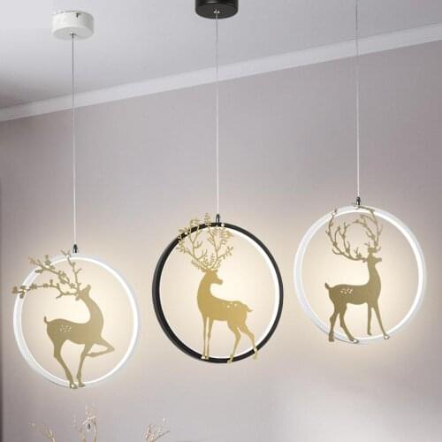 Nordic Deer Bedroom Lights Hanging Bedside Lamp led Kids Chandelier Modern Kitchen Pendant Lights Dining Room Lamp Lighting