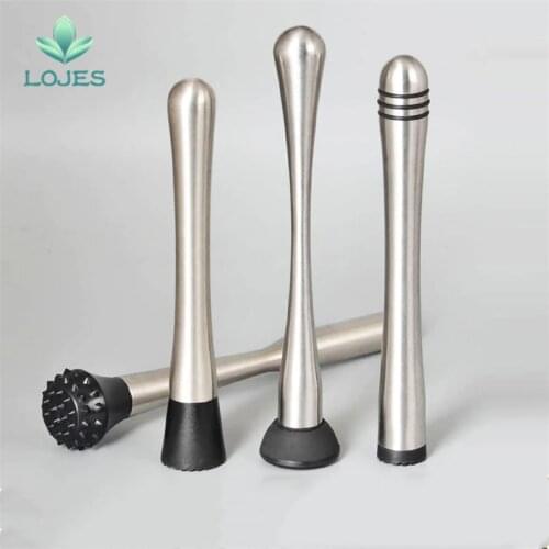 New Cocktail Muddler Stainless Steel Bar Mixer Barware Mojito Cocktail DIY Drink Fruit Muddler Crushed Ice Barware Bar Tool