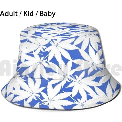Floral Pattern Bucket Hat Adult kid baby Beach Sun Hats Weed 420 Pot Grower Homegrow Sheet Hemp Leaf Hemp Plant Hemp Grass