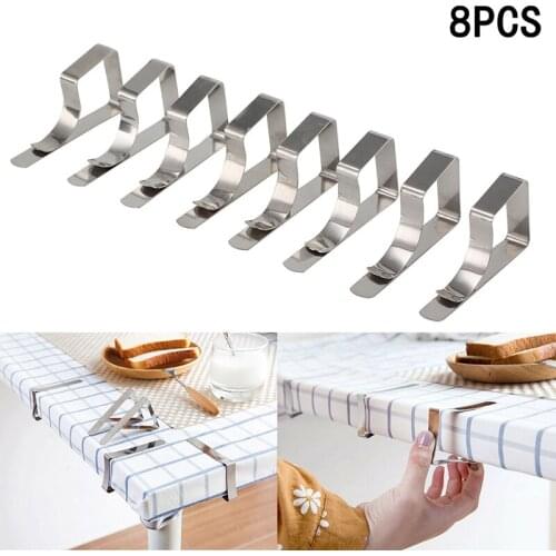 Adjustable Stainless Steel Tablecloth Clip Kitchen Home Dining Tablecloth Clip Multi-function Tables Useful Clips Holder
