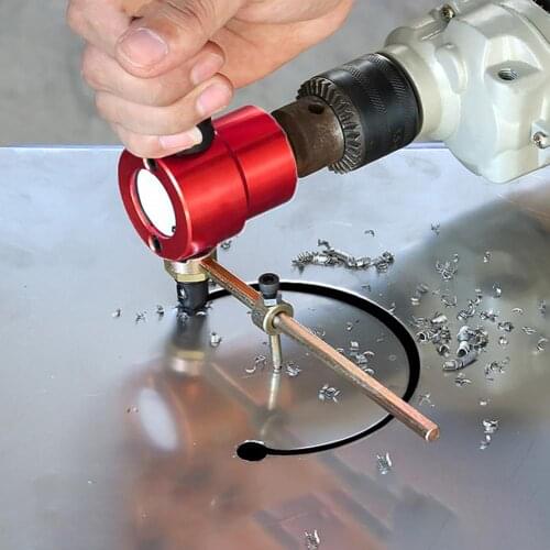 Metal Sheet Cutter Double Head Iron Nibbler Cutting Tool Electric Drill Attachment Plate Punch Scissors Car Audio Modification