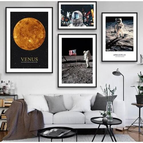 Venus Astronaut Canvas Art Posters And Prints Wall Art Canvas Painting Wall Pictures For Living Room Nordic Decoration Home