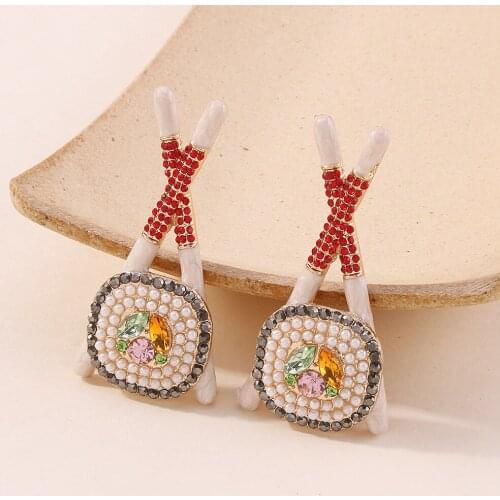 South Korea Creative Eardrop Female Imitation Pearl Stud Earrings Chopsticks Designe Irregular Sell Like Hot Cakes Women Earring