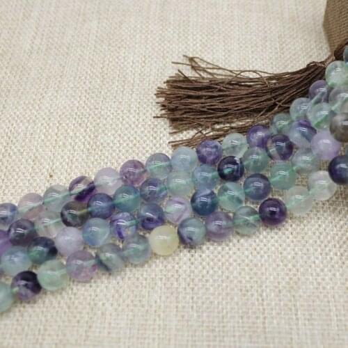 6-10MM 1Strand/Pack 100% Natural Fluorite Stone Jewellery Accessories Findings Jewelry Loose Beads