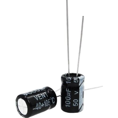 10Pcs Aluminum Electrolytic Capacitor 50V 100uF 8*12 Good Quality 50V100UF