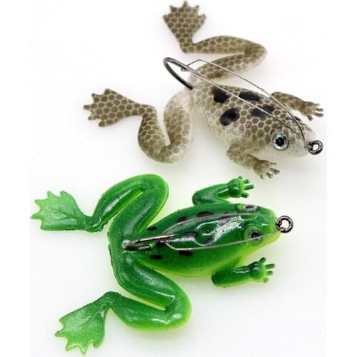 10pcs Hollow Body Frog Lures Floating Soft Frog Baits Artificial Crankbaits Fishing Baits for Fisherman