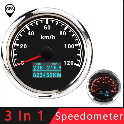 3 in 1 GPS Speedometer 120 km/h Speed Odometer With LCD Display COG Trip Total Mileage With GPS Antenna Fit For Boat Marine Car