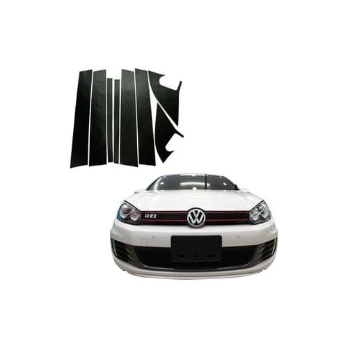 8 x Car Styling Carbon fiber vinyl sticker ABC column car stickers shaped version For volkswagen golf 6 GTI R20