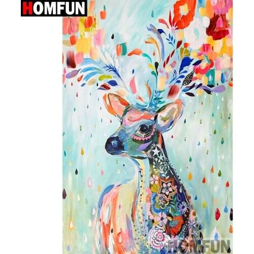 HOMFUN Full Square/Round Drill 5D DIY Diamond Painting "Cartoon deer" Embroidery Cross Stitch 3D Home Decor Gift A12044