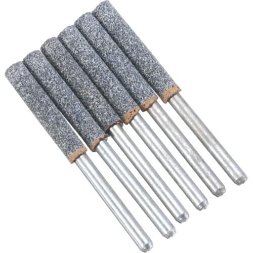 6pcs 3/16" 4.8mm Diamond Chainsaw Sharpener Burr Stone File for Chain Saw Sharpening Electric Grinder Parts