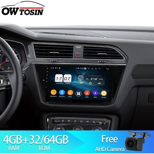 Owtosin Car Radio Multimedia Video Player Navigation GPS Android 9.0 For Volkswagen VW Tiguan 2016 2017 2018 Car 4GB RAM