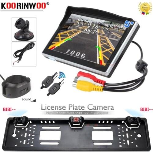 Koorinwoo Car Eur License Number Camera Electronics Radar detector 5 Monitor Parktronics for Car Parking Sensors Blind Reversing