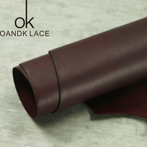 Claret smooth head layer cowhide leather handmade DIY leather wallet leather imported leather thickness of 2.2 mm