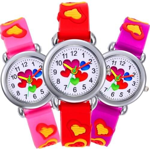 Heart-shaped Dials Children Watch Silicone Strap Kids Sports Watches Boys Girls Kid Quartz Watch Child Clock Enfants Kol Saati