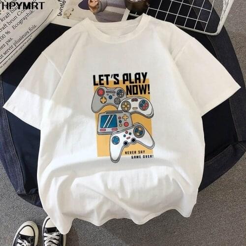 Lets Play Now Game Printed T Shirt Men Unisex Streetwear T-shirt Male Casual Short Sleeve Harajuku Oversized Tshirt Homme Tops