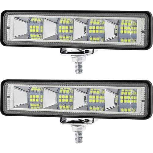 Car LED Work Light Bar 6500K 1800LM Flat 24LED Daytime Running Light Truck SUV ATV Auxiliary Light Off-Road Modified Work Lights